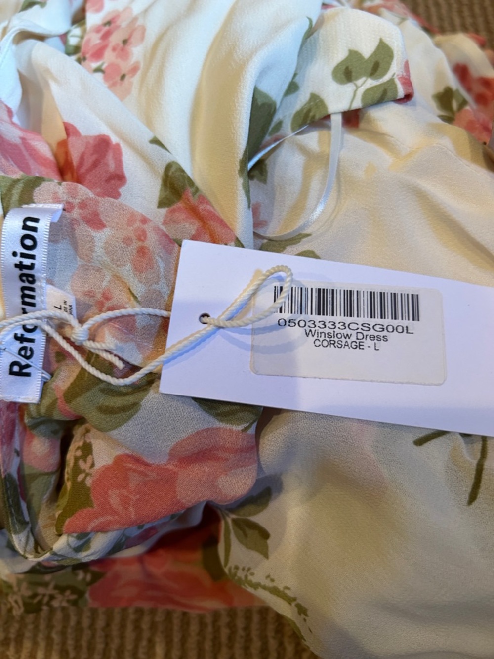 NWT Reformation Winslow Maxi Wrap Dress with Pink Floral in corsage Print large - Picture 6 of 10